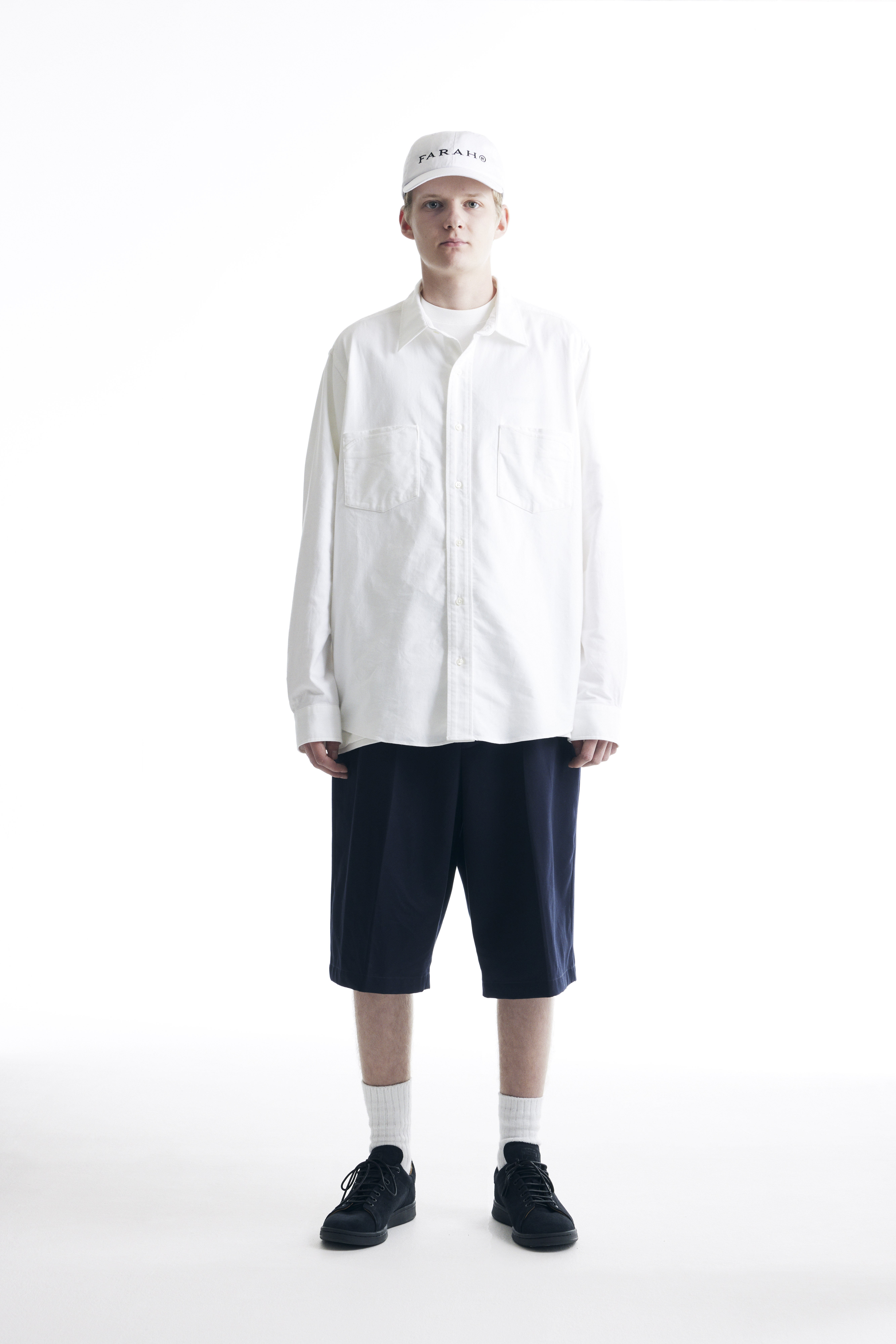 【BLEACH】FARAH / No Tuck Wide Shorts FARAH (ファーラー) No Tuck Wide Shorts/Gray/Navy