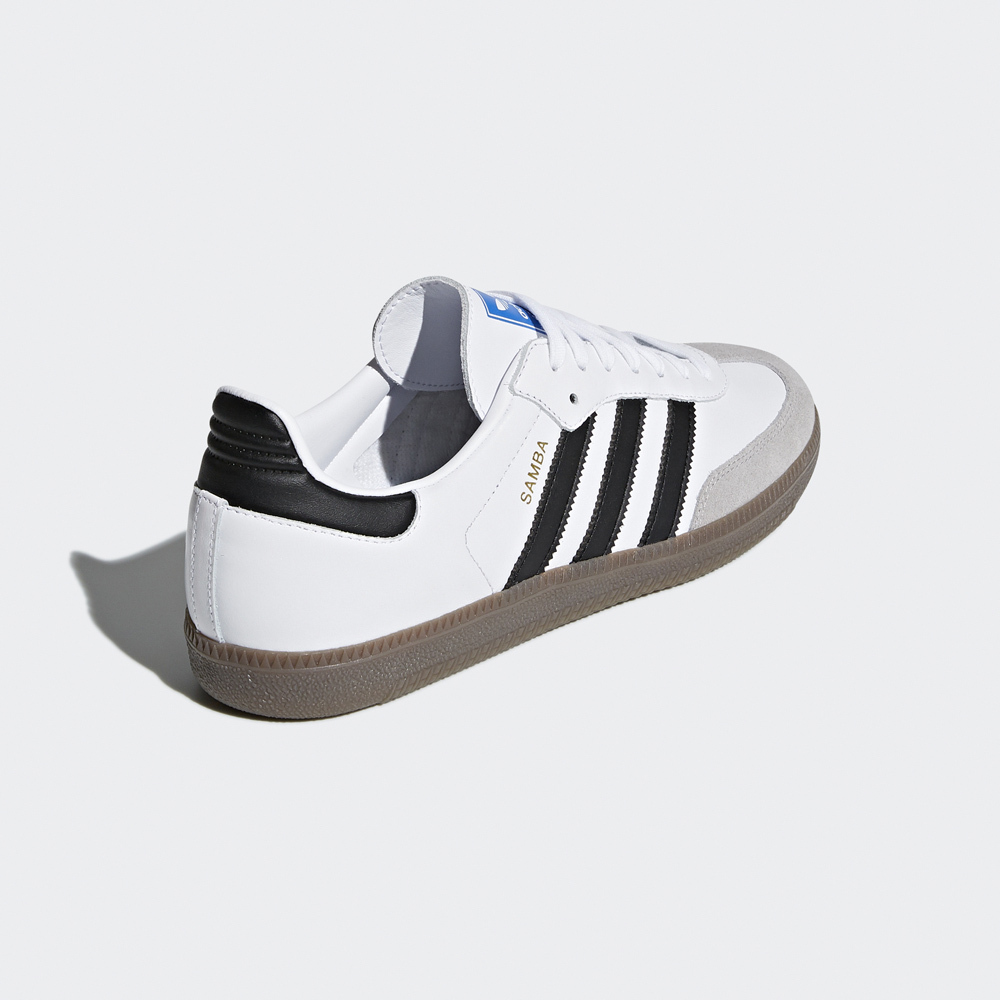 Adidas SAMBA OG 運動休閒鞋 德訓鞋 白色 (B75806) 官方背面側面商品照