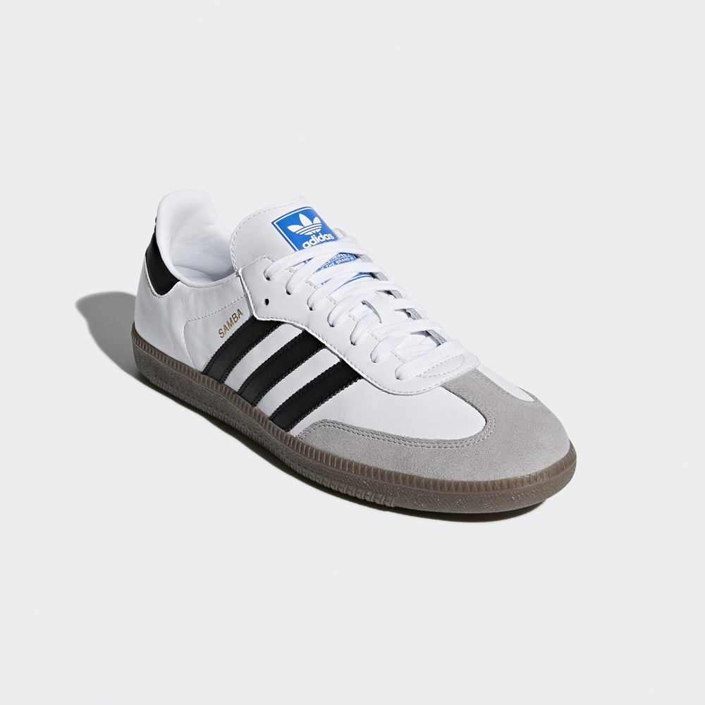 Adidas SAMBA OG 運動休閒鞋 德訓鞋 白色 (B75806) 官方正側面商品照