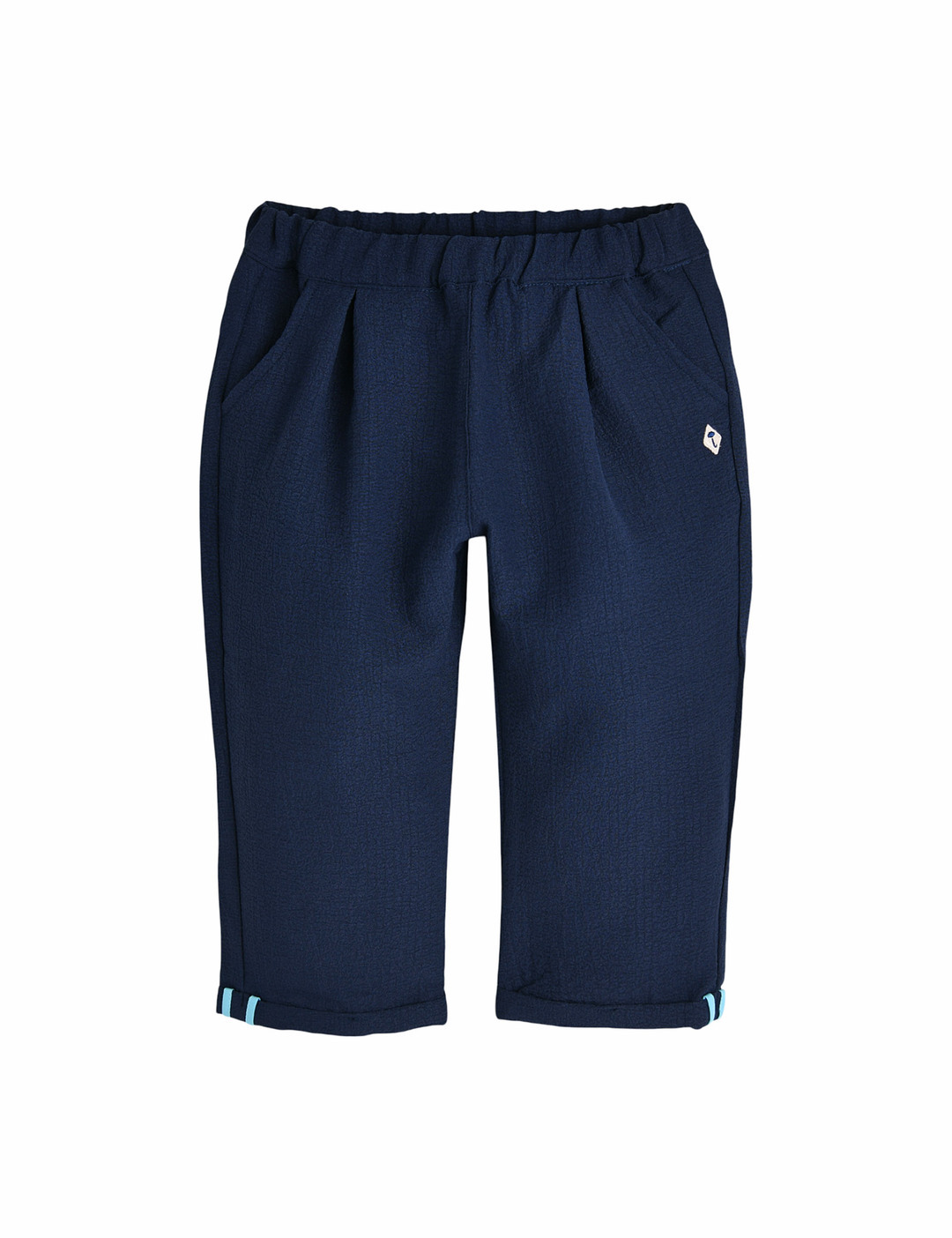 Moimoln☘︎25夏 涼感抓皺九分褲(海軍藍)