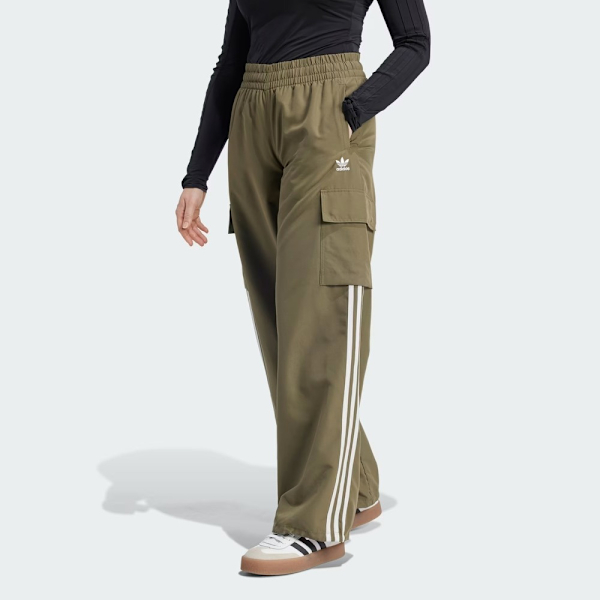 ADIDAS 長褲 3S CARGO PANTS 軍綠 工裝 寬褲 女 IX5964