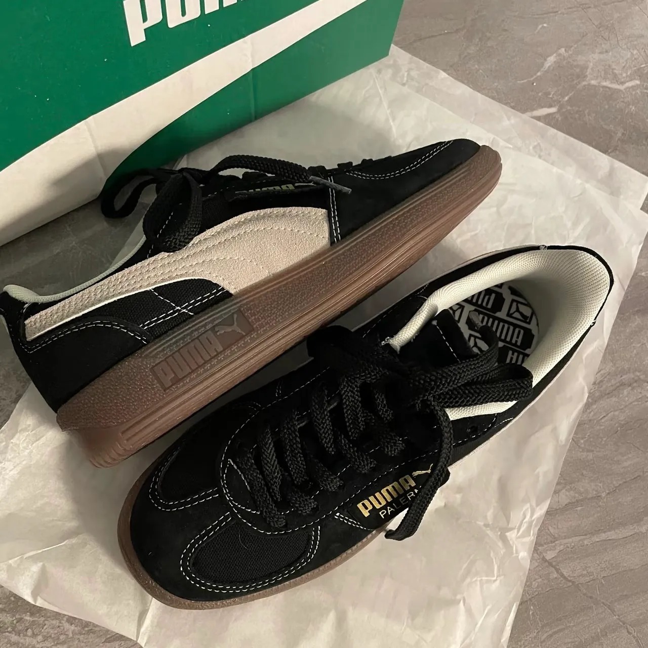 【代購】PUMA Palermo Vintage 'Black Ivory Gum'