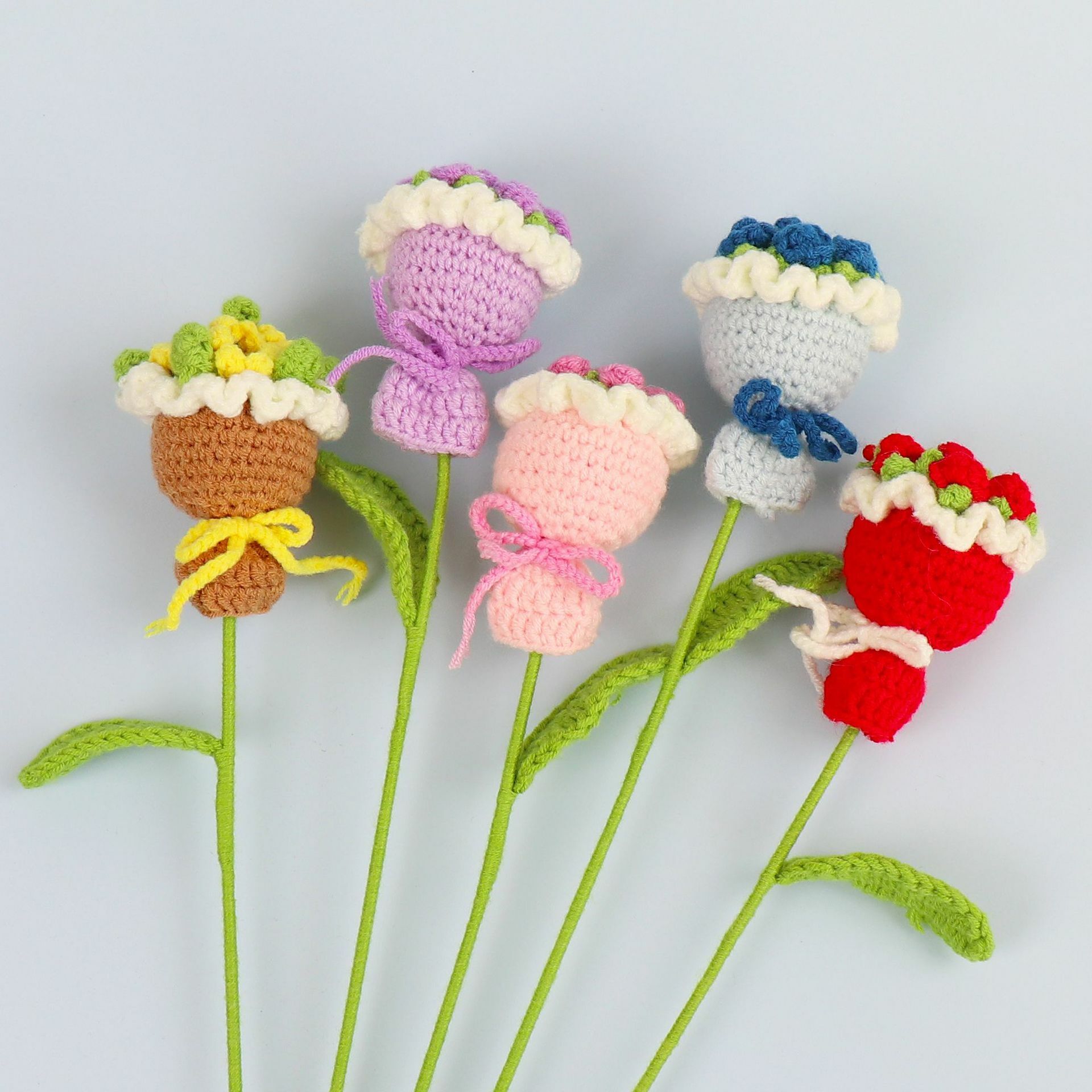 《5836》毛絨手捧花針織花