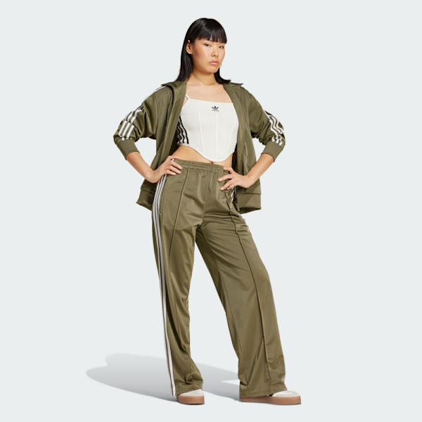 ADIDAS 長褲 FIREBIRD TP 橄欖綠 三線褲 寬版 直筒褲 女 IY4720