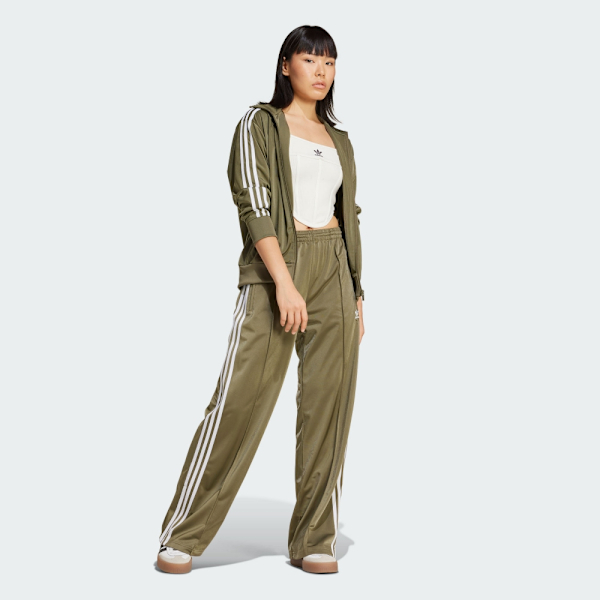 ADIDAS 外套 FIREBIRD TT 橄欖綠 三葉草 立領 復古外套 女 IY4742