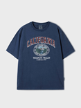 [K] WHO.A.U WHRPF2522U59 California Dyed Graphic T-s, Navy, WHRPF2522U59 (KWAU163)
