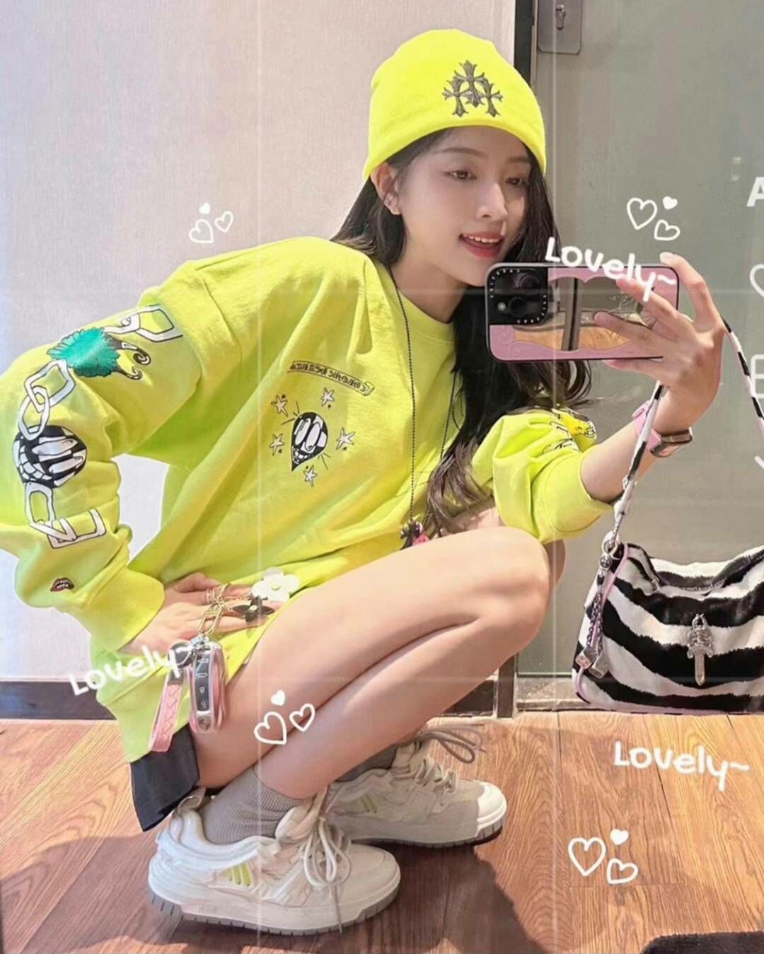 【代購】CHROME HEARTS 克羅心 塗鴉圓領長袖 男女同款 綠色