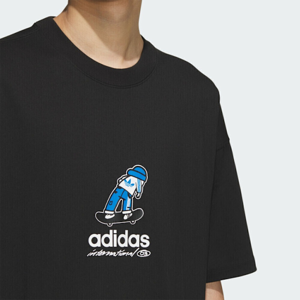 ADIDAS 短T CS TEE SS M 黑色 滑板人 短袖 男 JC6827
