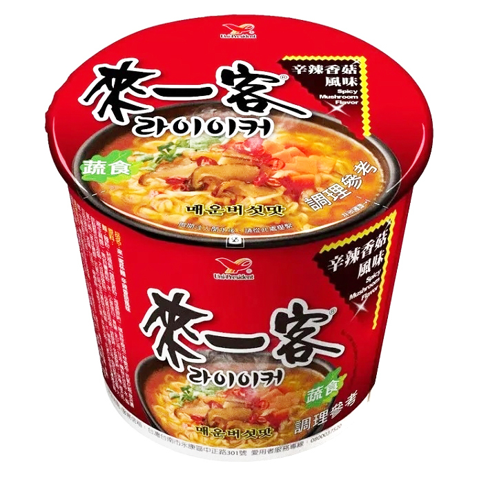 統一 來一客 杯麵 辛辣香菇風味 69g