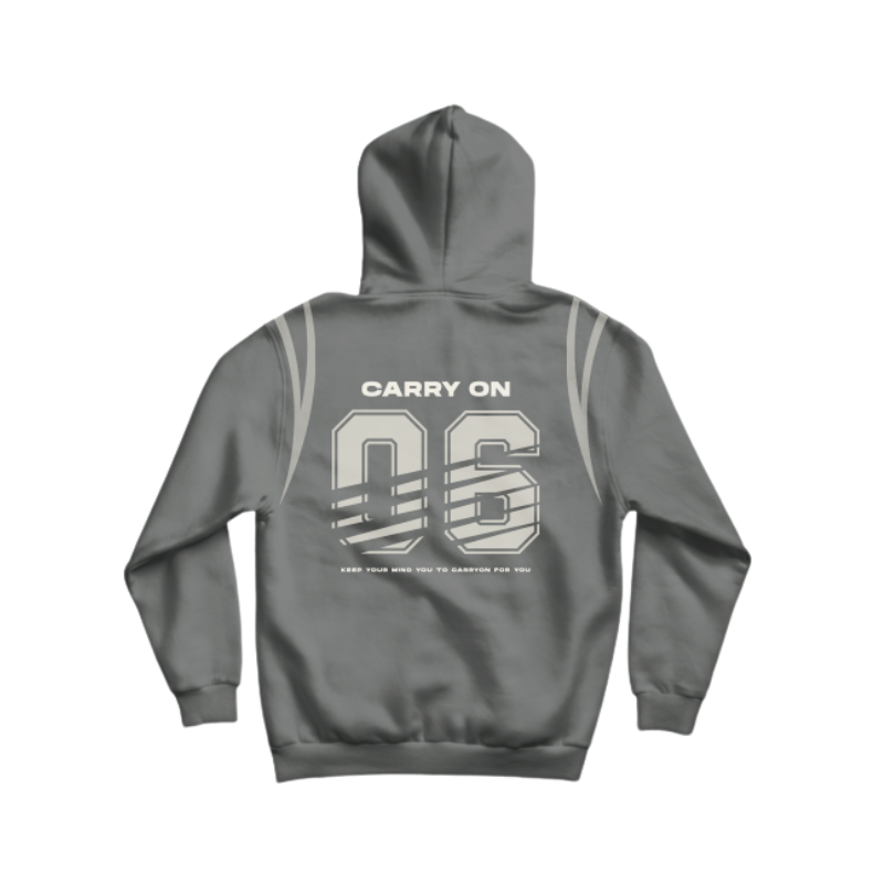 CARRYON 24FW Thunder Flow Hoodie 330g 毛圈巾 閃電 反光條 帽T  灰色