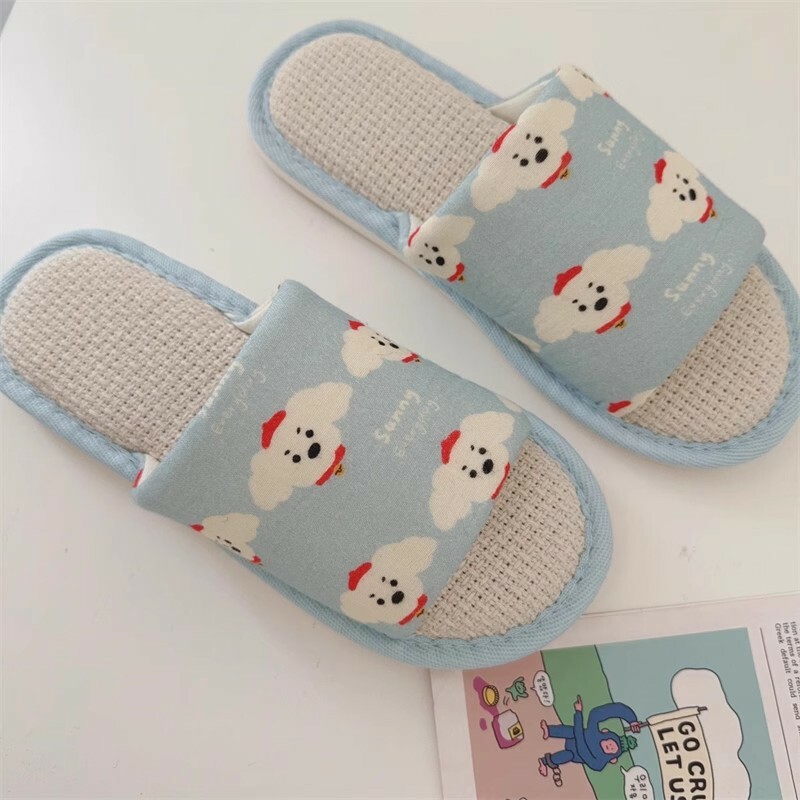 《5837》卡通藍色小狗居家室內拖