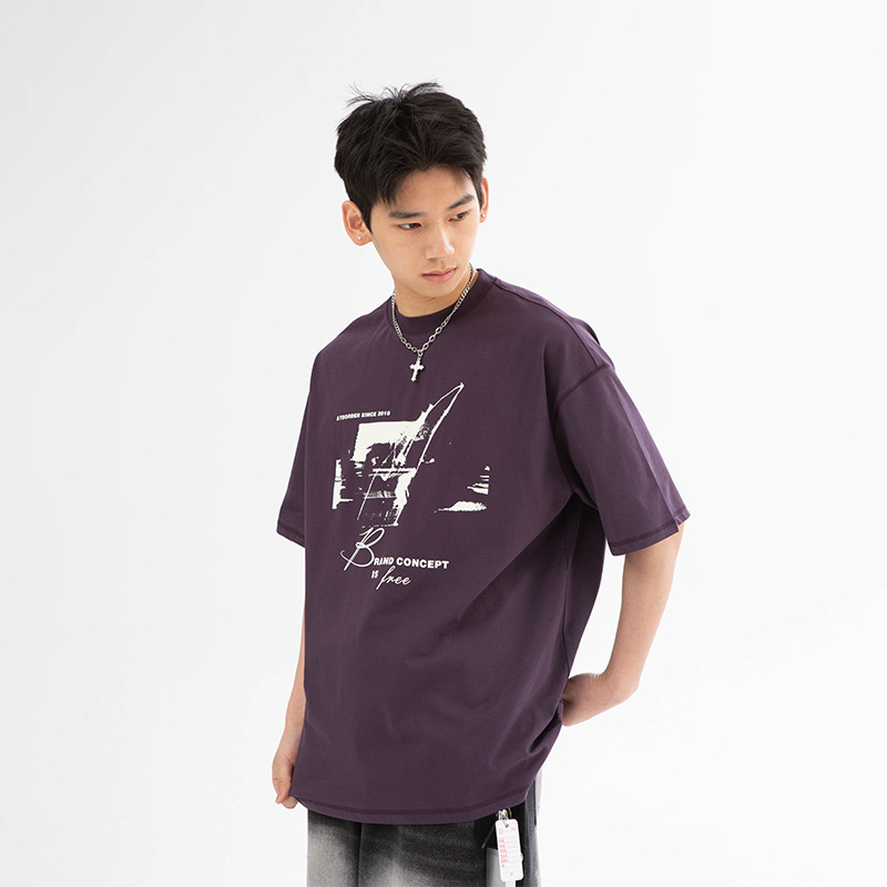 4M01 抽象感撞色印花棉TEE 兩色