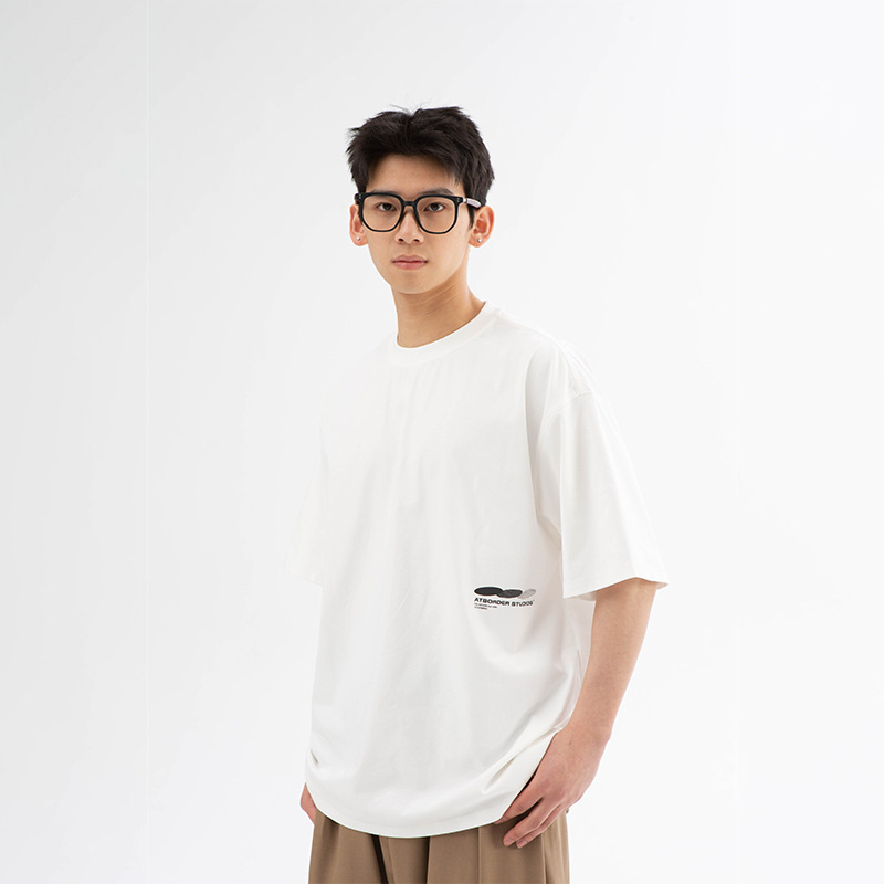 4M23  幾何撞色印花圖案棉TEE 兩色