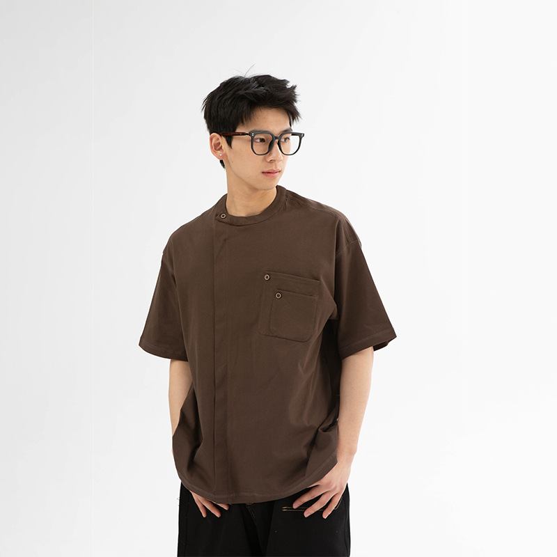 4M32 不對稱設計感單口袋上衣 兩色