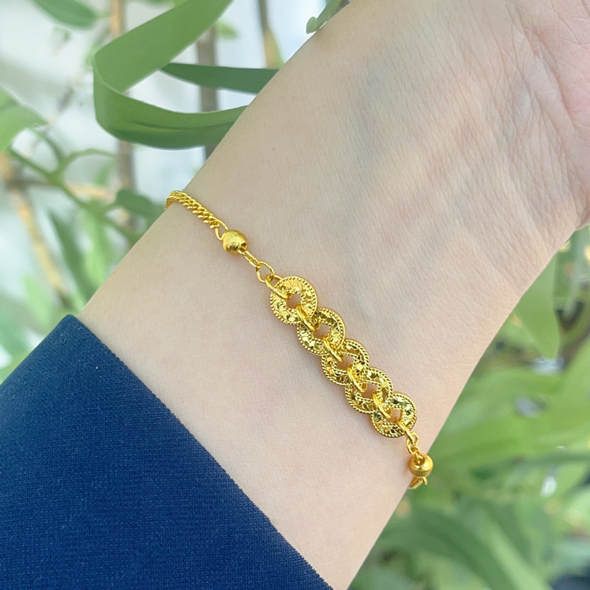 【金輝】碎碎冰五帝錢幣古法金沙項/手鍊