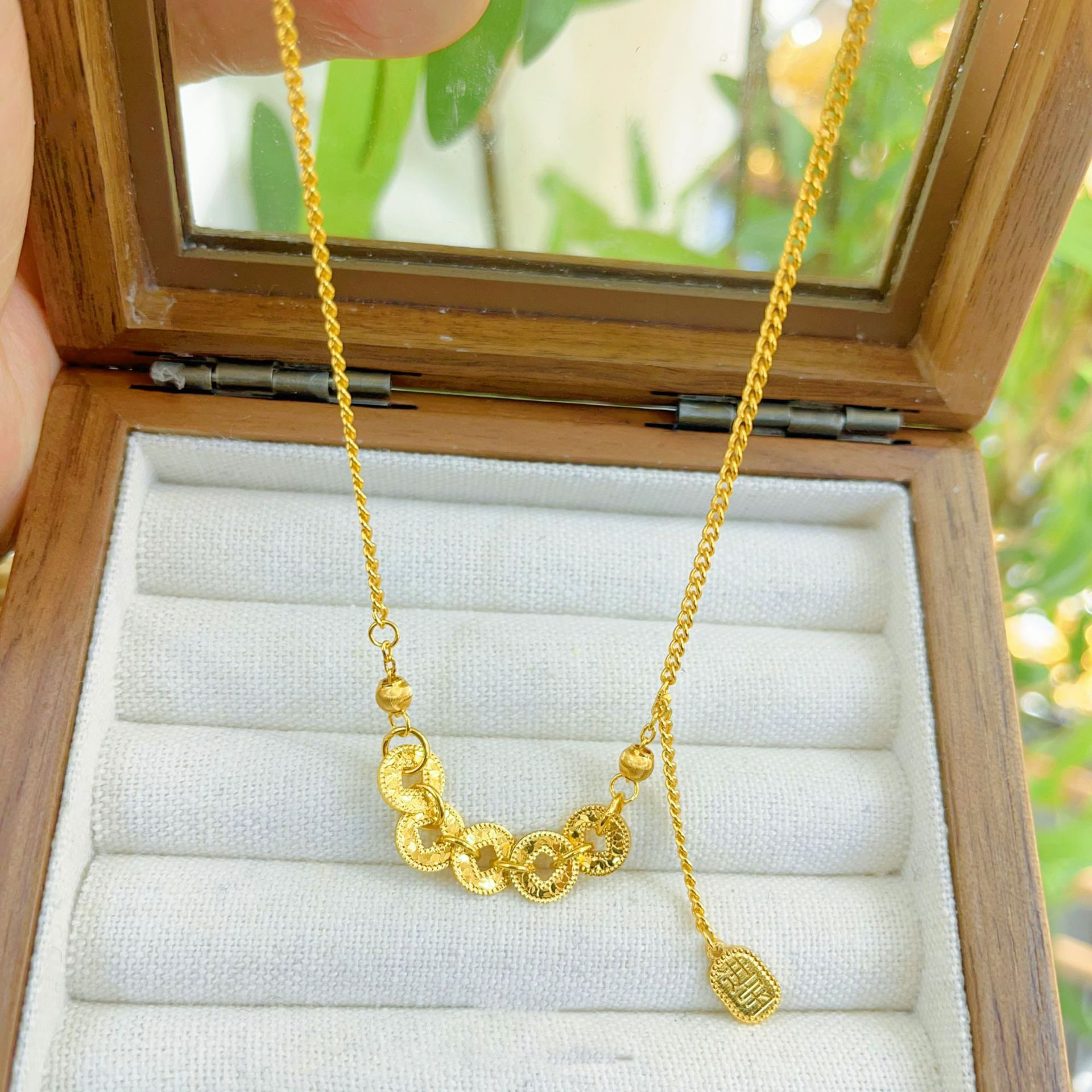 【金輝】碎碎冰五帝錢幣古法金沙項/手鍊