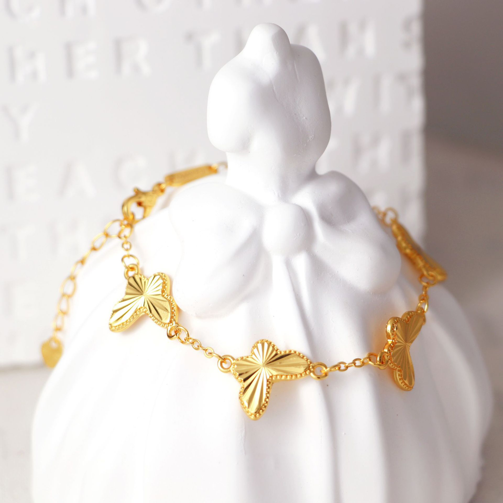 【金輝】雷射24K古法金蝴蝶手鍊