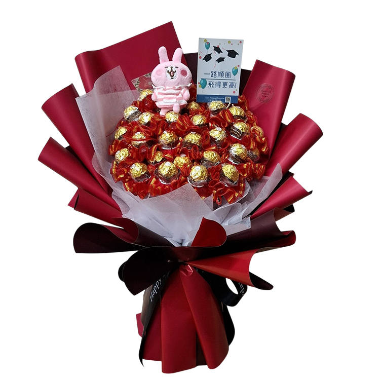 10CM卡娜赫拉+30朵金莎花束紅色