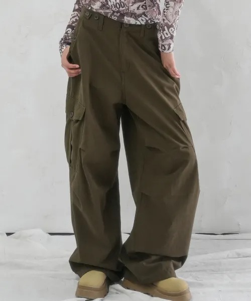 AVANDRESS ENTER WIDE CARGO COTTON PANTS