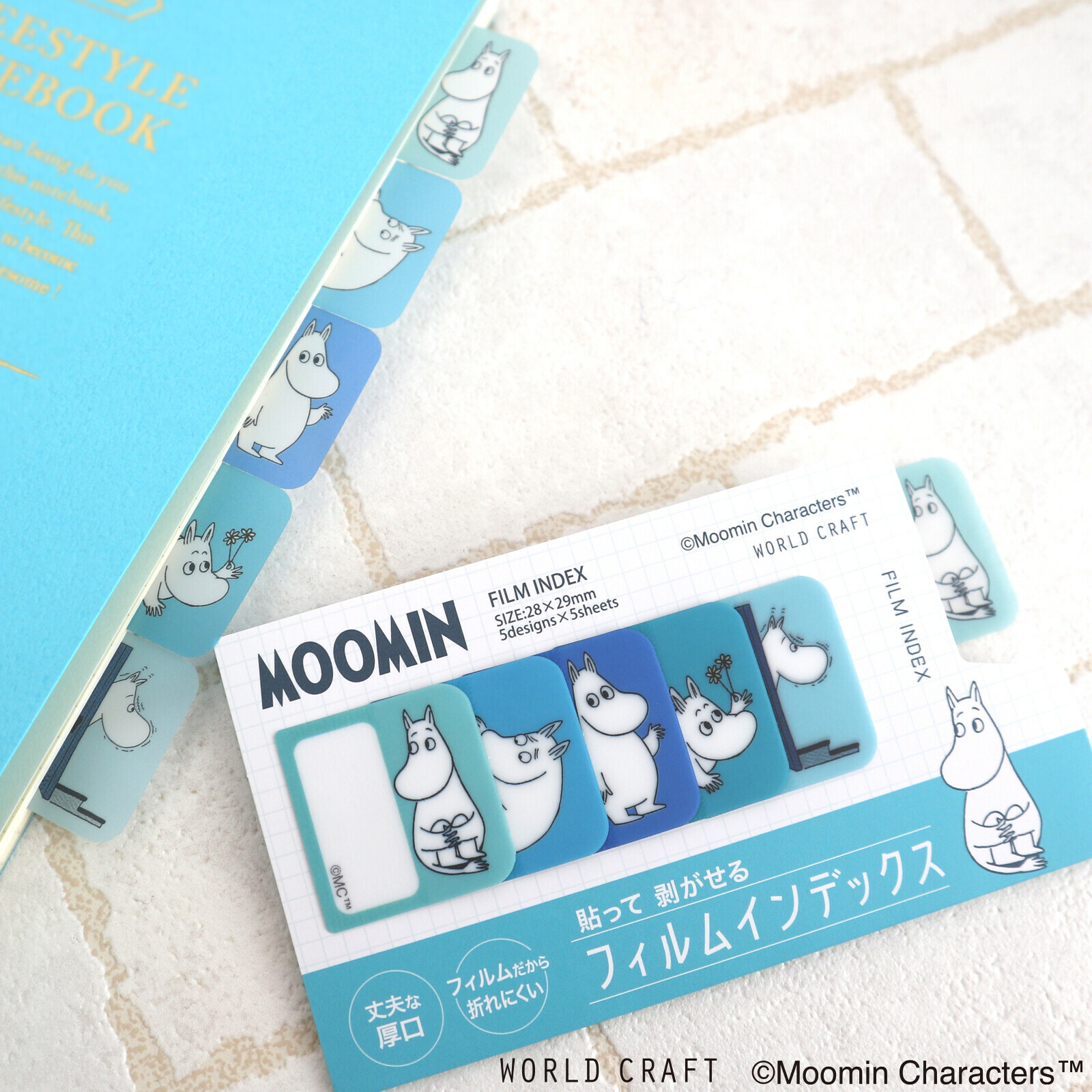 MOOMIN 嚕嚕咪 PET索引貼紙 25枚｜日本WORLD CRAFT