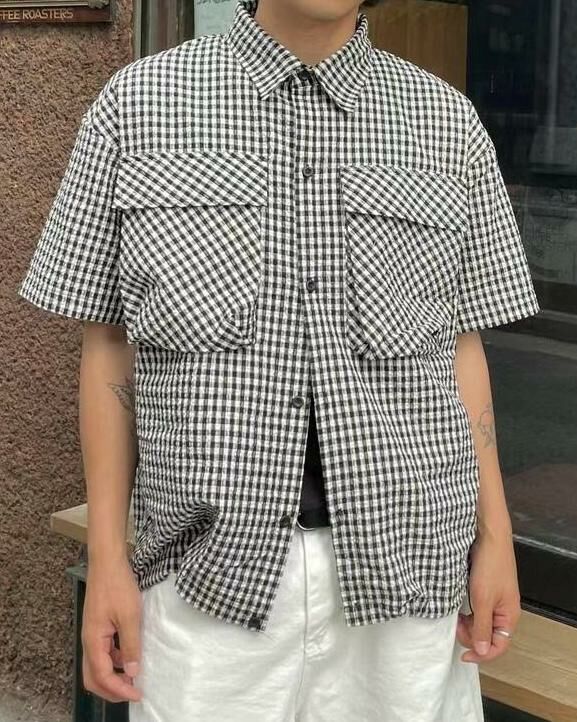 格仔可短袖恤衫 S2266