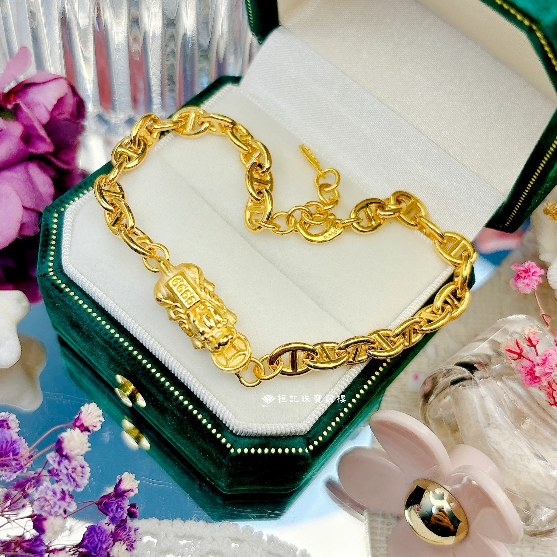 豬你塊快發財貔貅 黃金手鍊