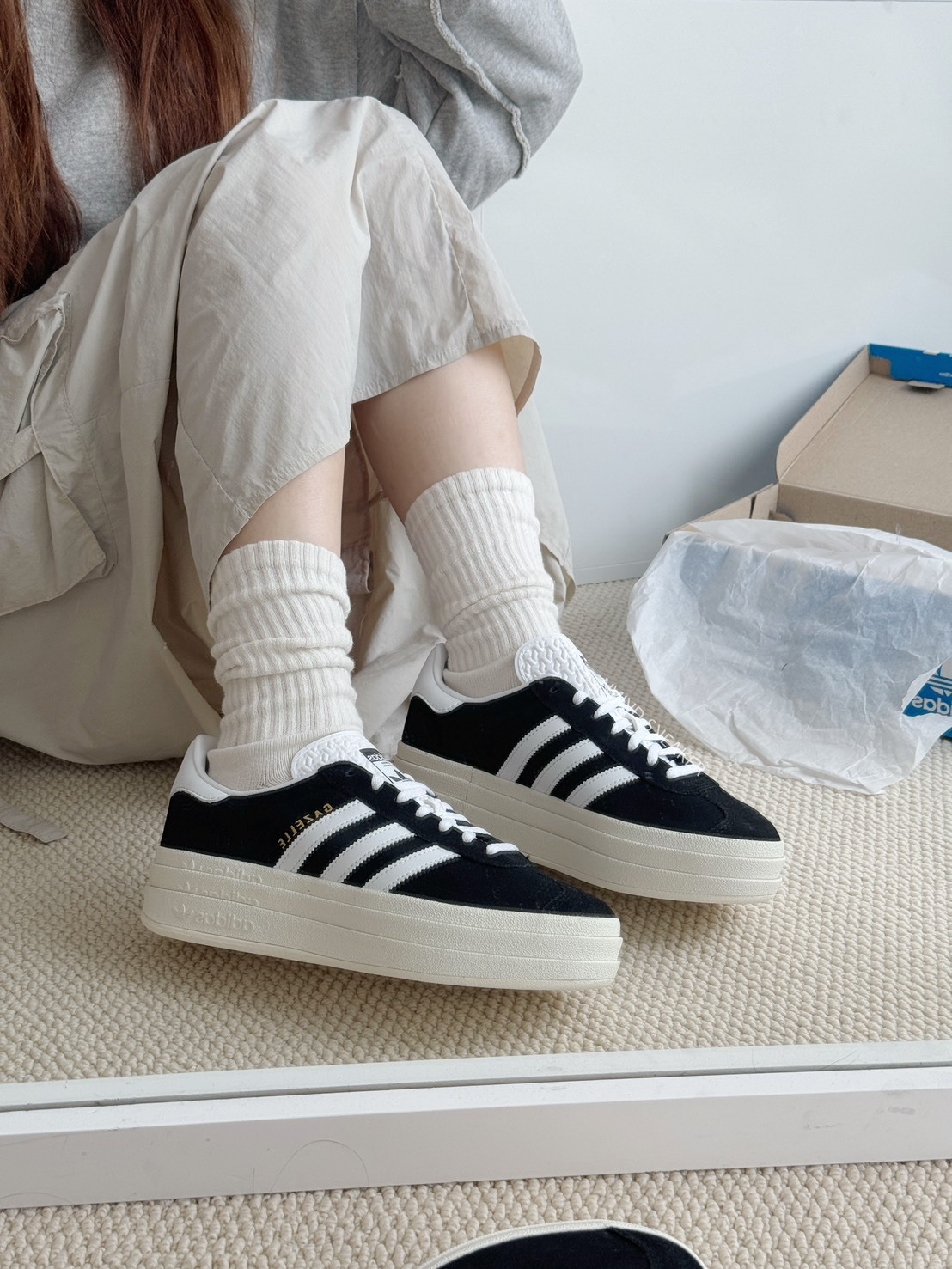 <線上SALE❤️‍🔥>Adidas  Originals Gazelle Bold 厚底黑白 (HQ6912)