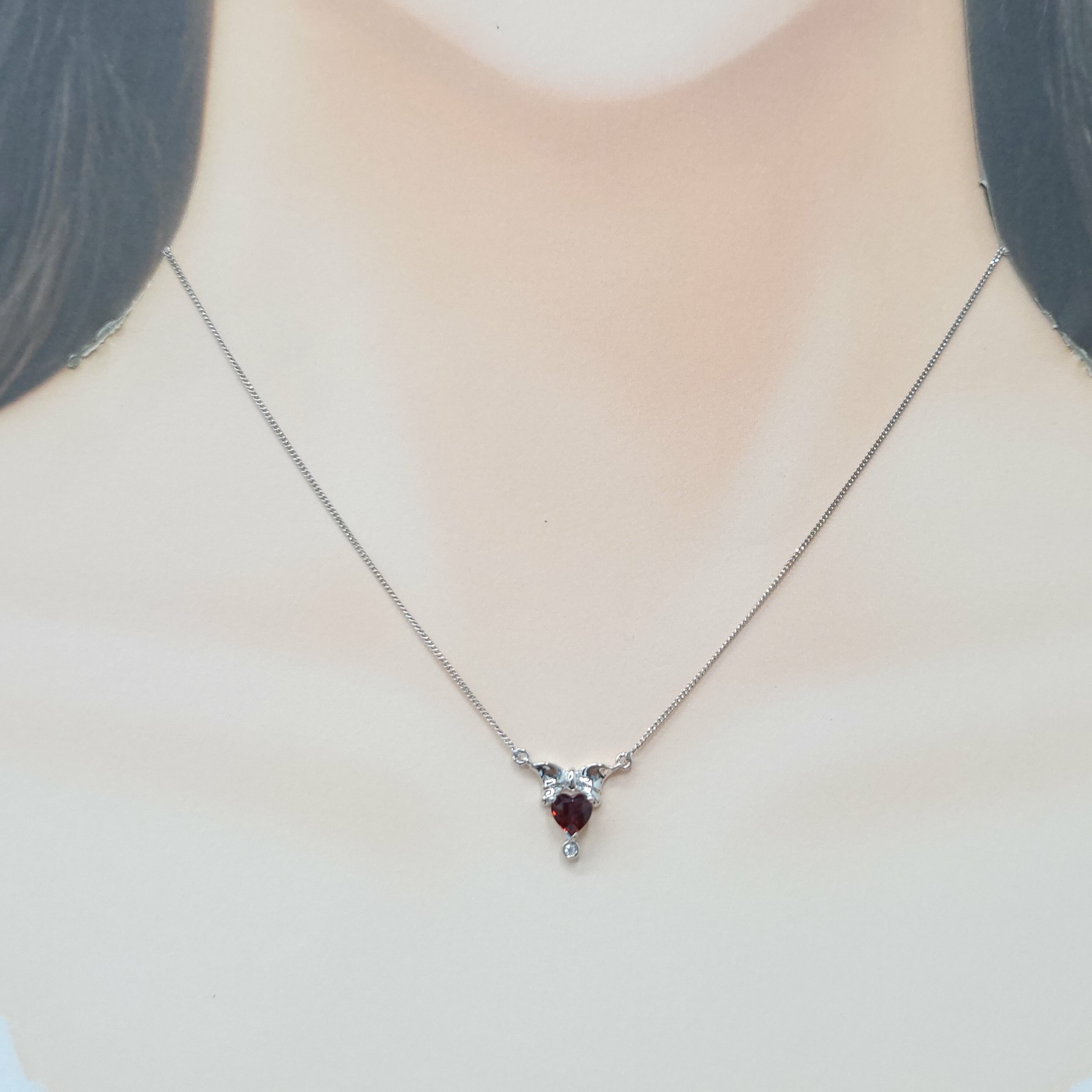 18K White Gold Granite and Diamond Necklace