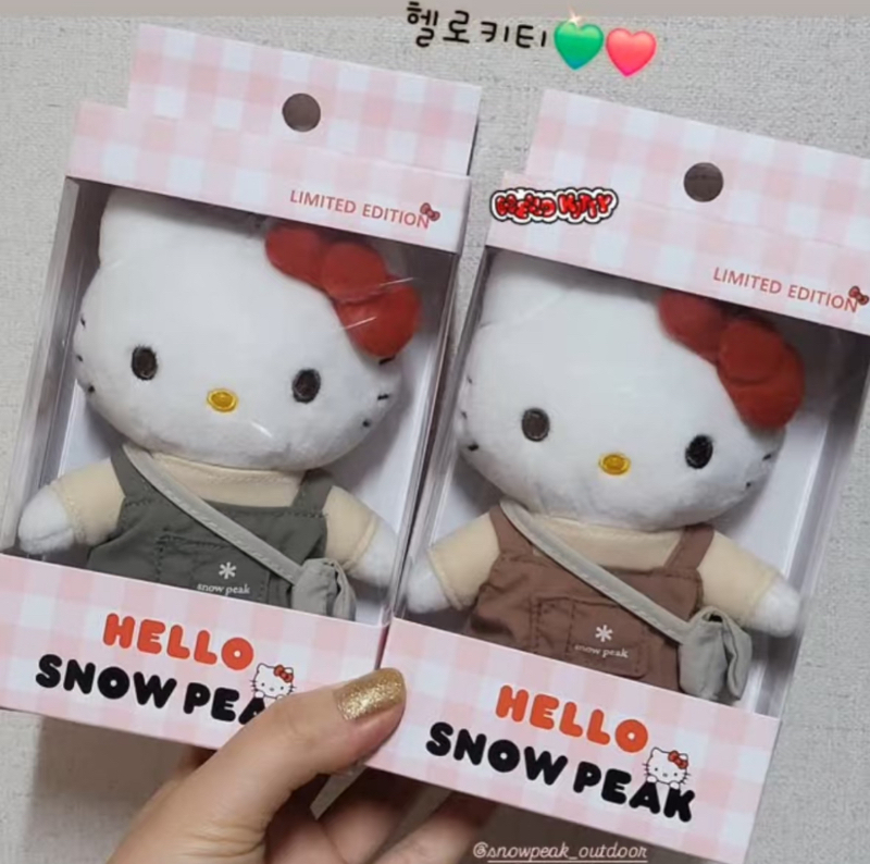 韓國 超強聯名限量 snow peak x hello kitty 鑰匙圈