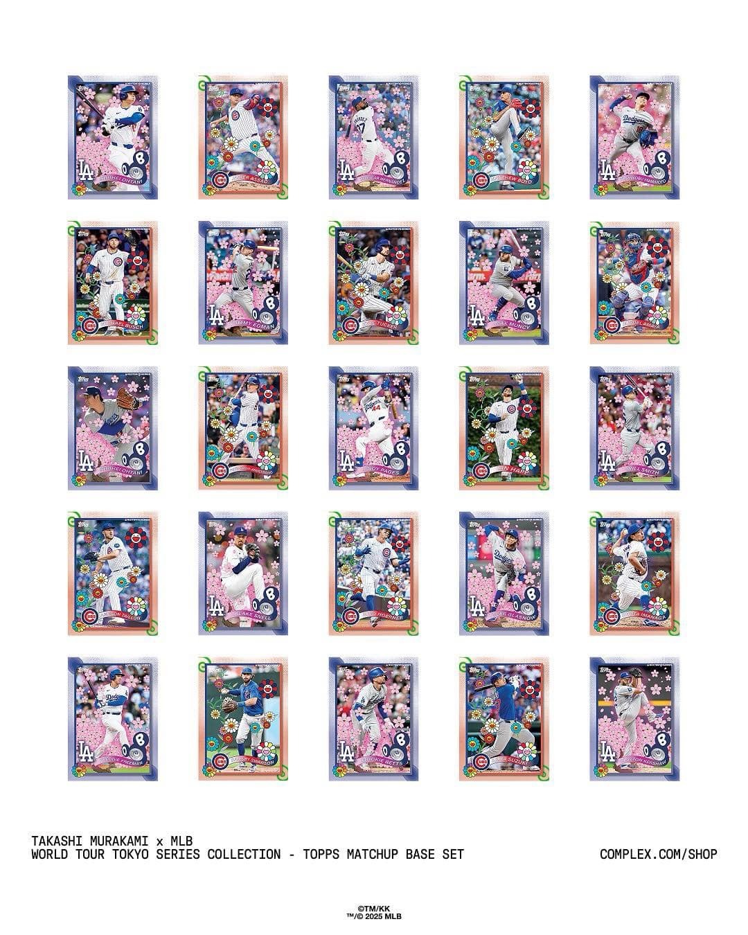 村上隆 X MLB 2025 X Topps聯名限量版球員卡 世界巡迴賽 東京系列賽 道奇隊 小熊隊