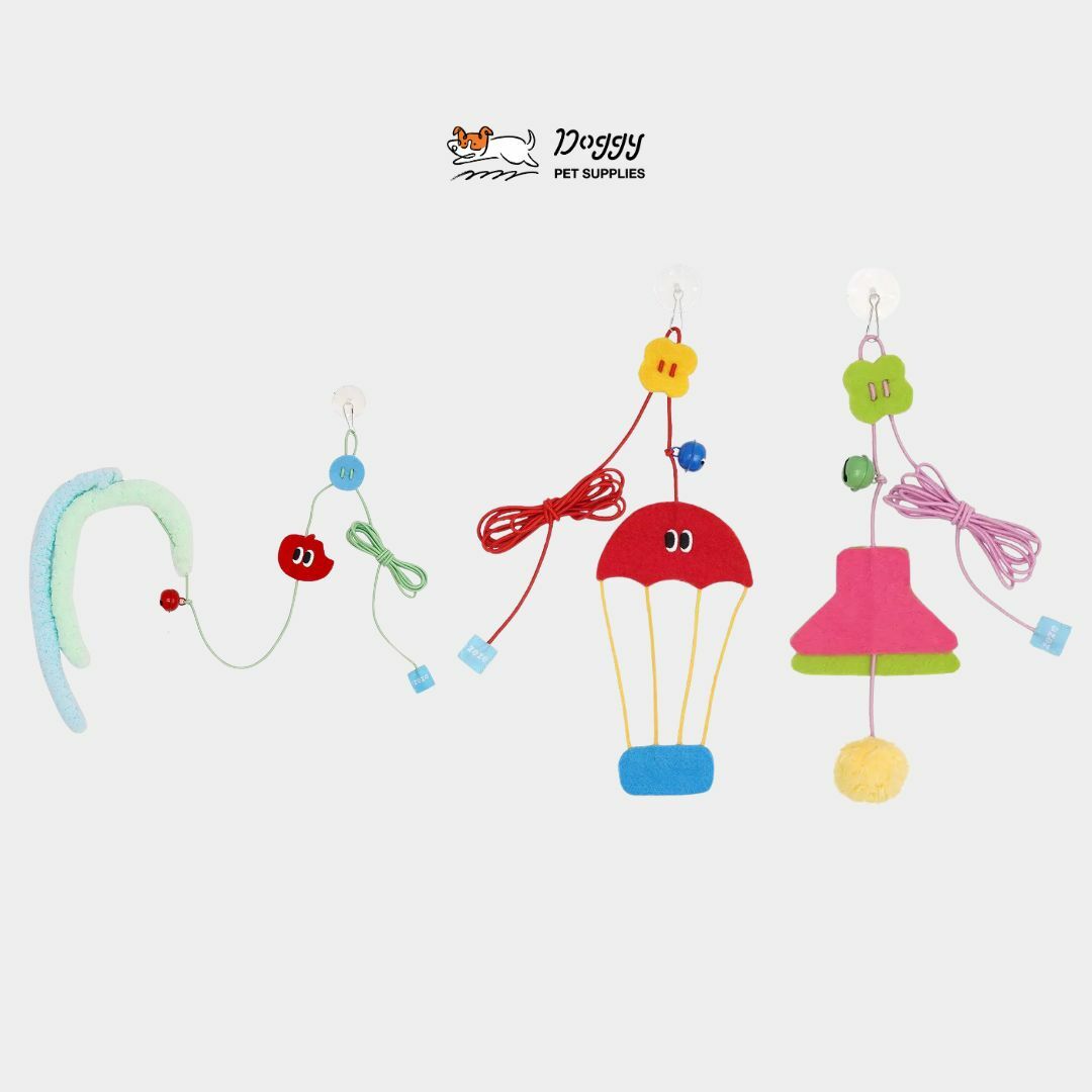 【 ZeZe 】貓咪彈力繩玩具