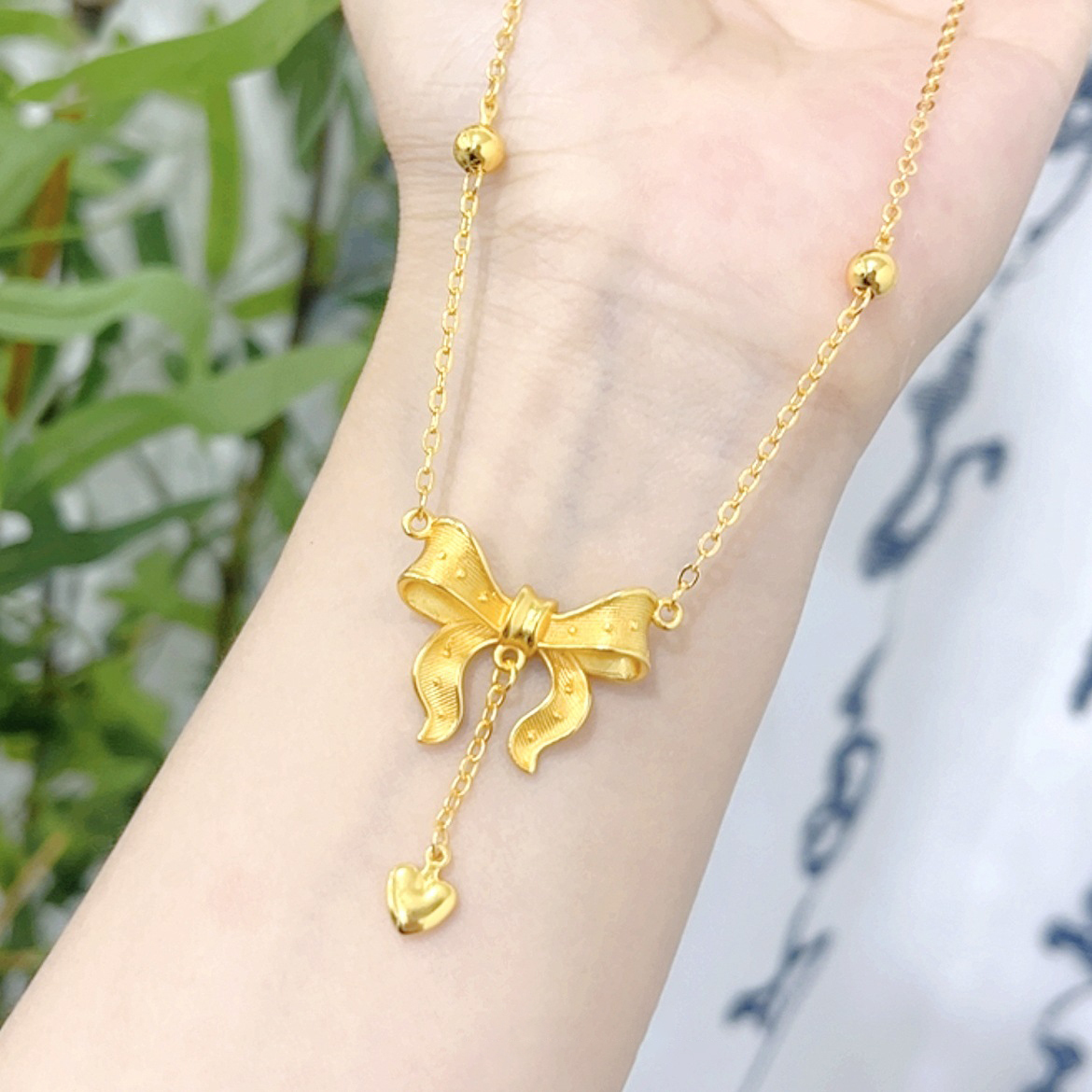 【金輝】在逃公主蝴蝶金古法金項鍊/鎖骨鍊