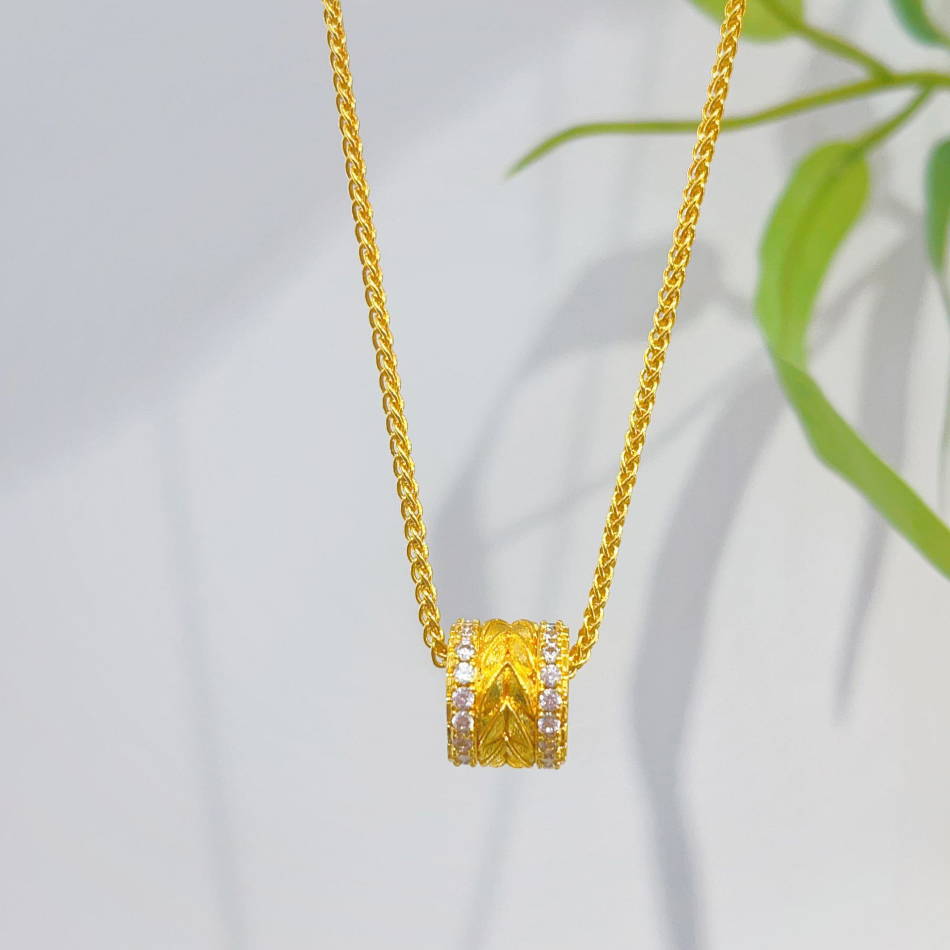 【金輝】招財轉運麥穗通古法金項鍊