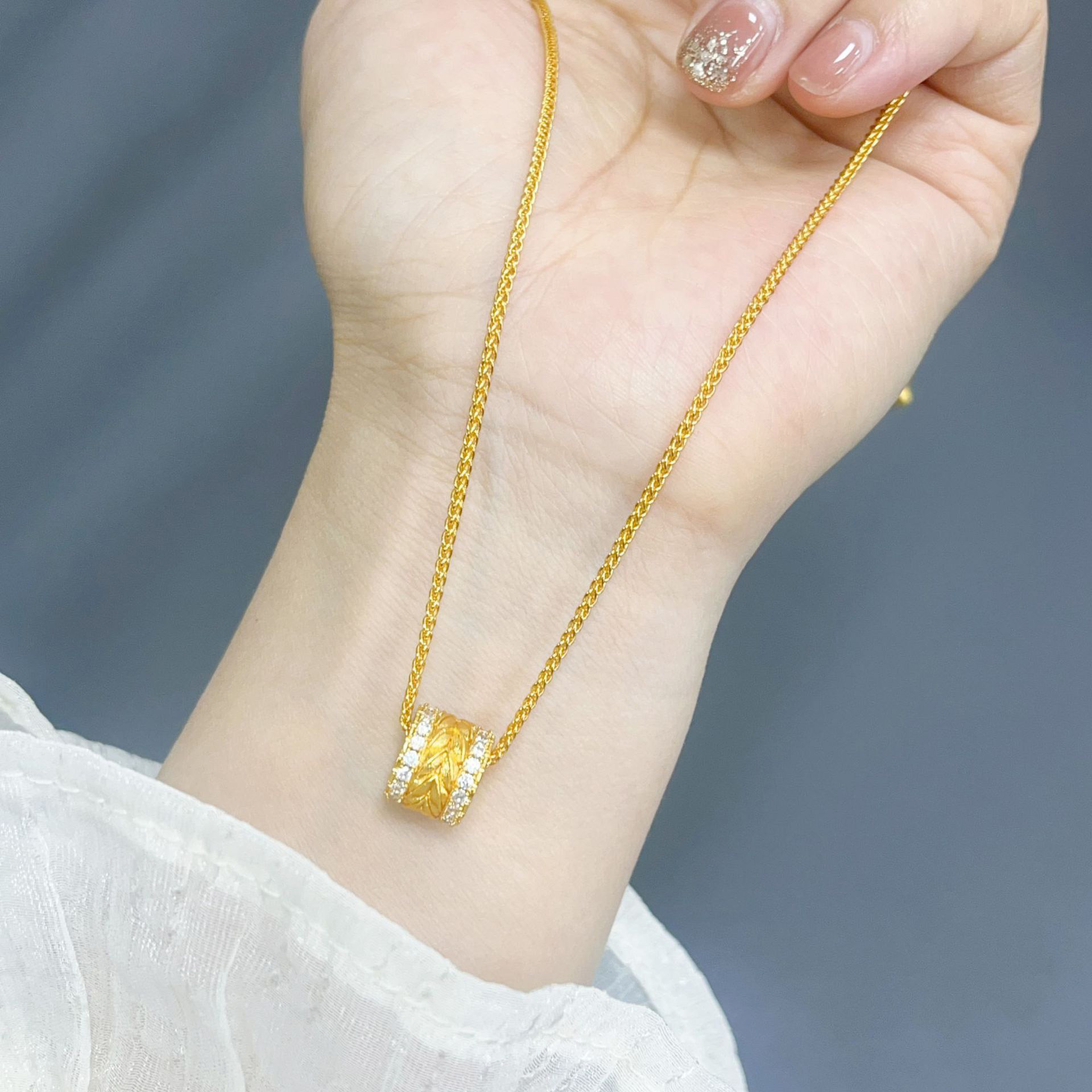 【金輝】招財轉運麥穗通古法金項鍊