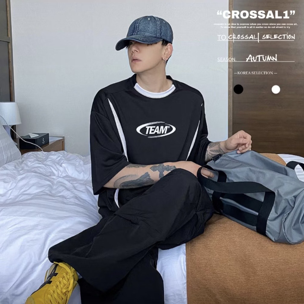 潮流撞色休閒運動衫