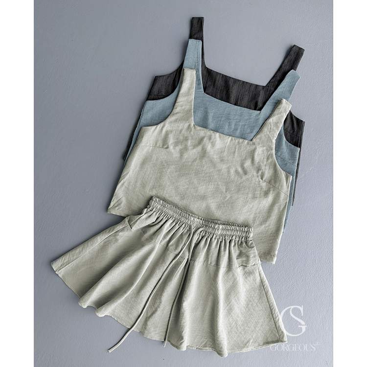 G6572 現貨「涼感小姐姐收繩夏日套裝」