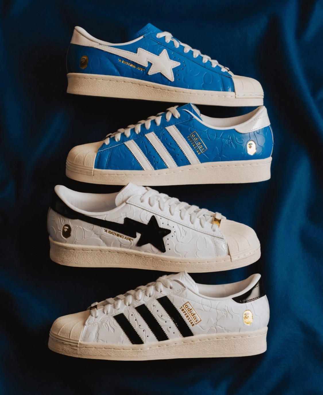 adidas SUPERSTAR BAPE ブルー×ホワイト28.5cm