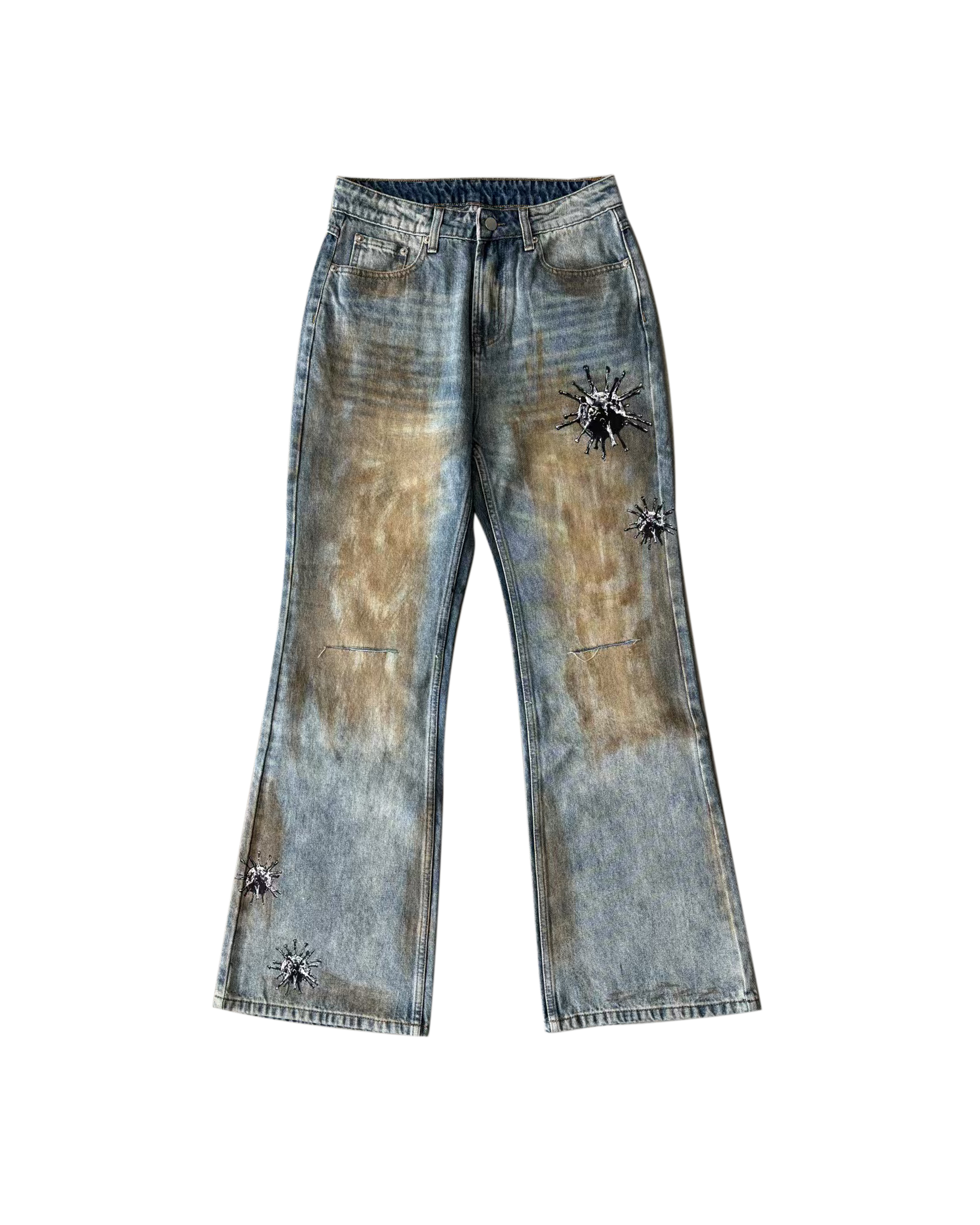 VIRUSWORLD 手繪泥染牛仔褲