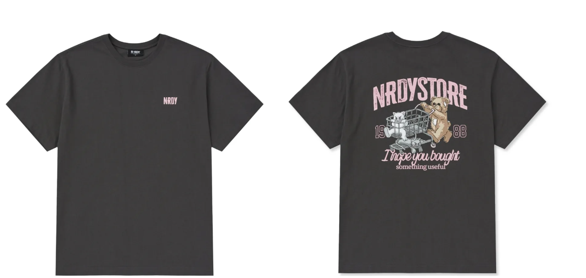 [K] NERDY NEDDY STORE S/S T-SHIRT CHARCOAL, PNEU25ST2120 (KN108)