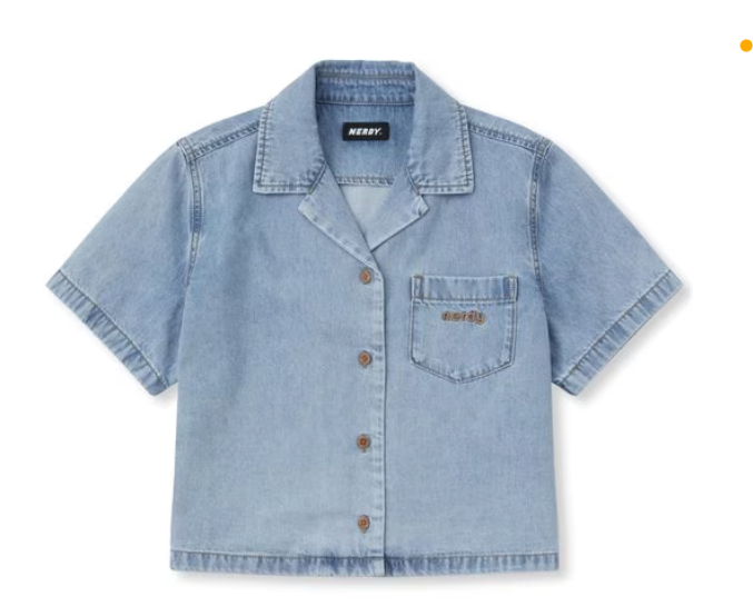[K] NERDY DENIM S/S SHIRT LIGHT BLUE, PNEU25SR0751 (KN121)
