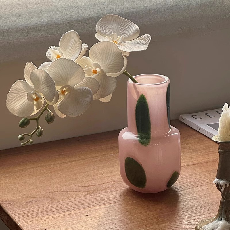 《5842》高級感藕荷色玻璃擺飾花瓶