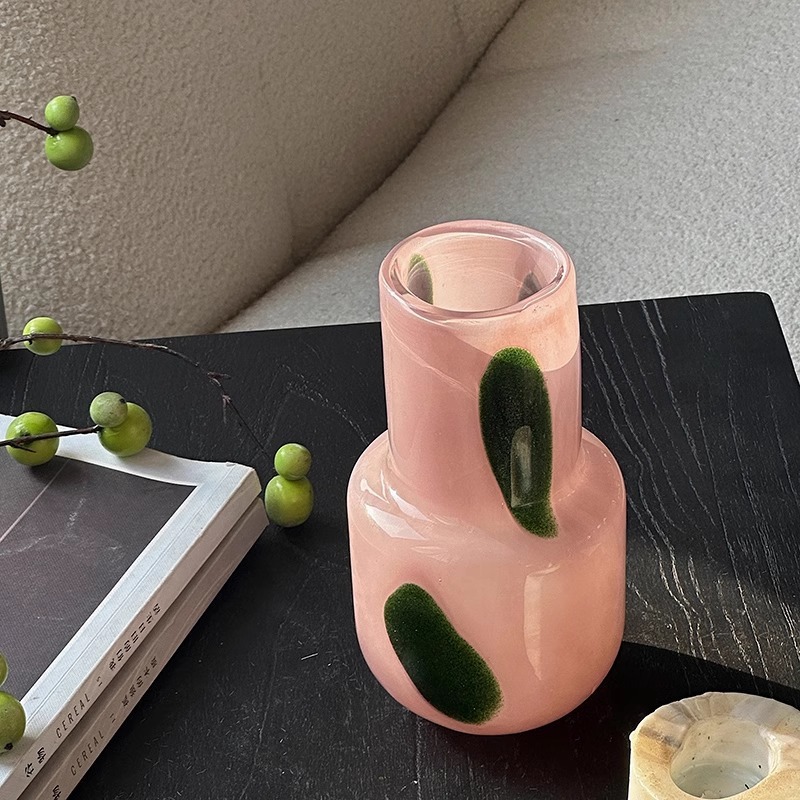 《5842》高級感藕荷色玻璃擺飾花瓶