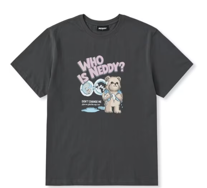 [K] NERDY NEDDY LAUNDRY S/S T-SHIRT 25SS CHARCOAL, PNEU25ST1320 (KN125)