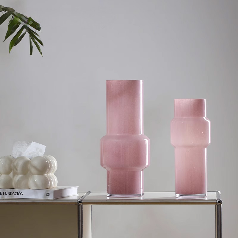 《5843》復古淺桃粉簡約小眾擺設花瓶