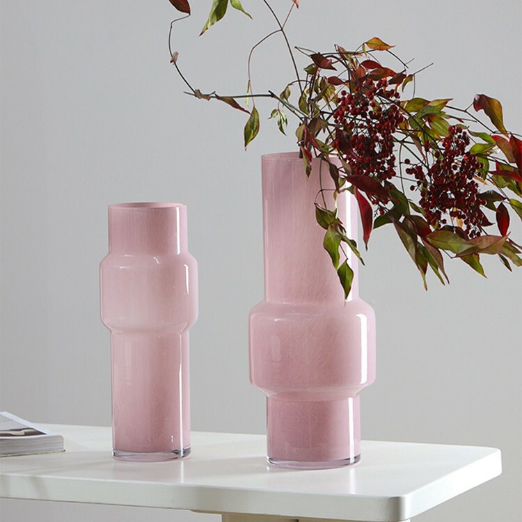 《5843》復古淺桃粉簡約小眾擺設花瓶
