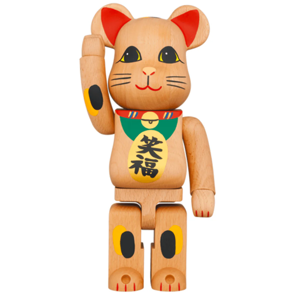 カリモク 木 招き猫 招財貓 四 笑福 400％ BE@RBRICK