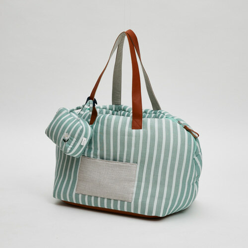 Louisdog 靜綠絲棉條紋沙發包