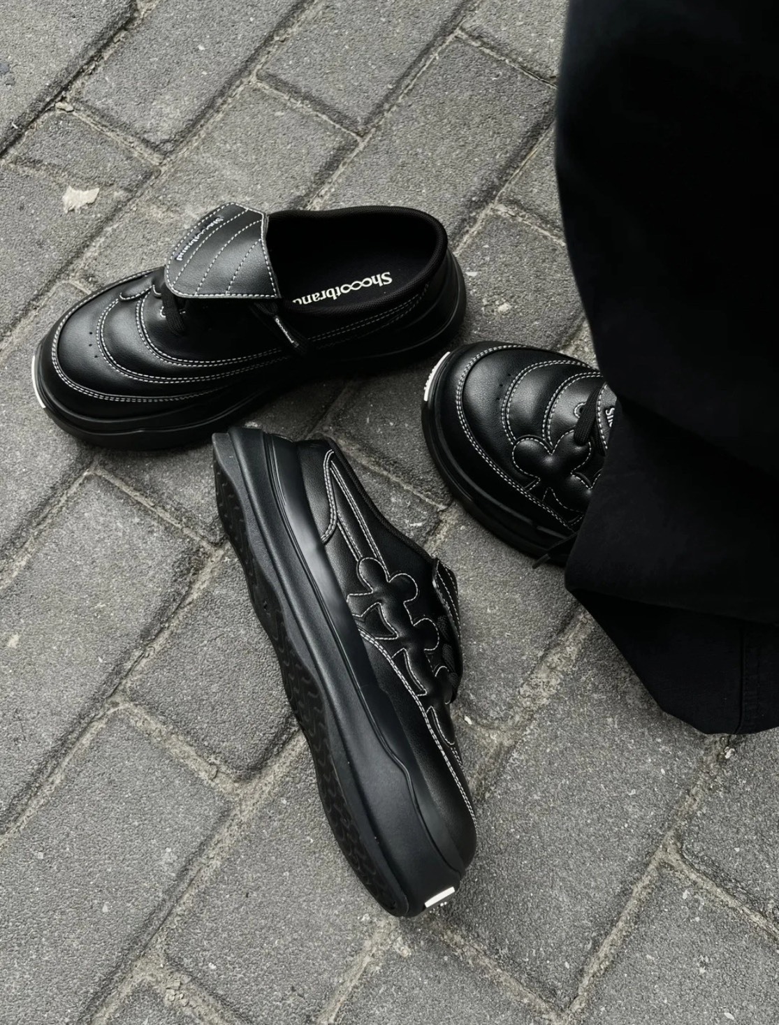 SHOOT BRAND Random 復古 皮革 梅花 半拖 勃肯鞋 懶人鞋 APR