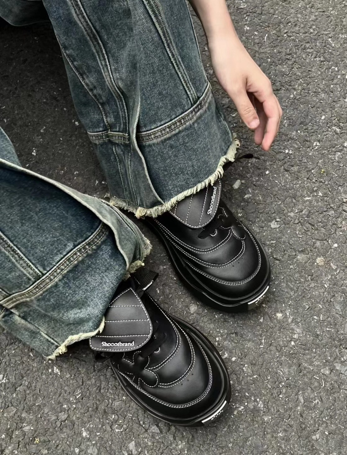 SHOOT BRAND Random 復古 皮革 梅花 半拖 勃肯鞋 懶人鞋 APR