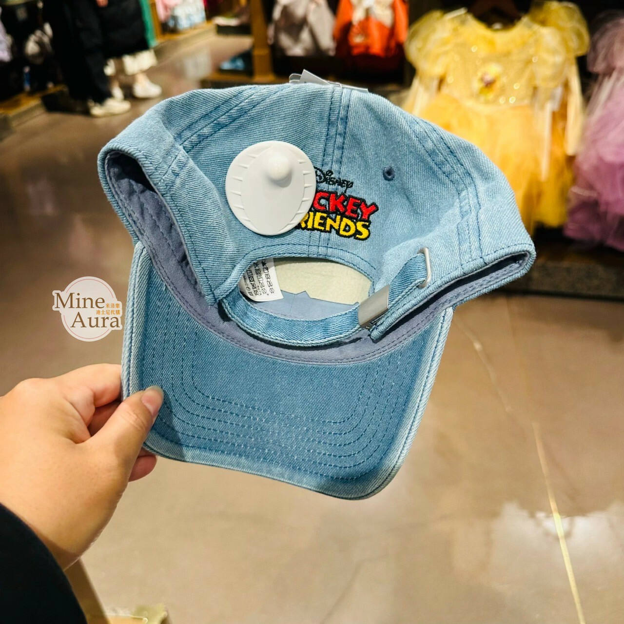 米奇 Mickey 與好友們 刺繡圖案 牛仔色 棒球帽 帽子 -上海迪士尼樂園